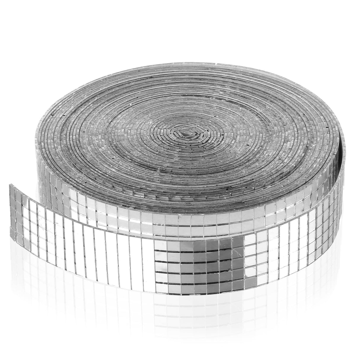 Self-Adhesive Disco Mirror Tiles 5x5mm - Silver Square Mosaic for DIY Crafts & Decor