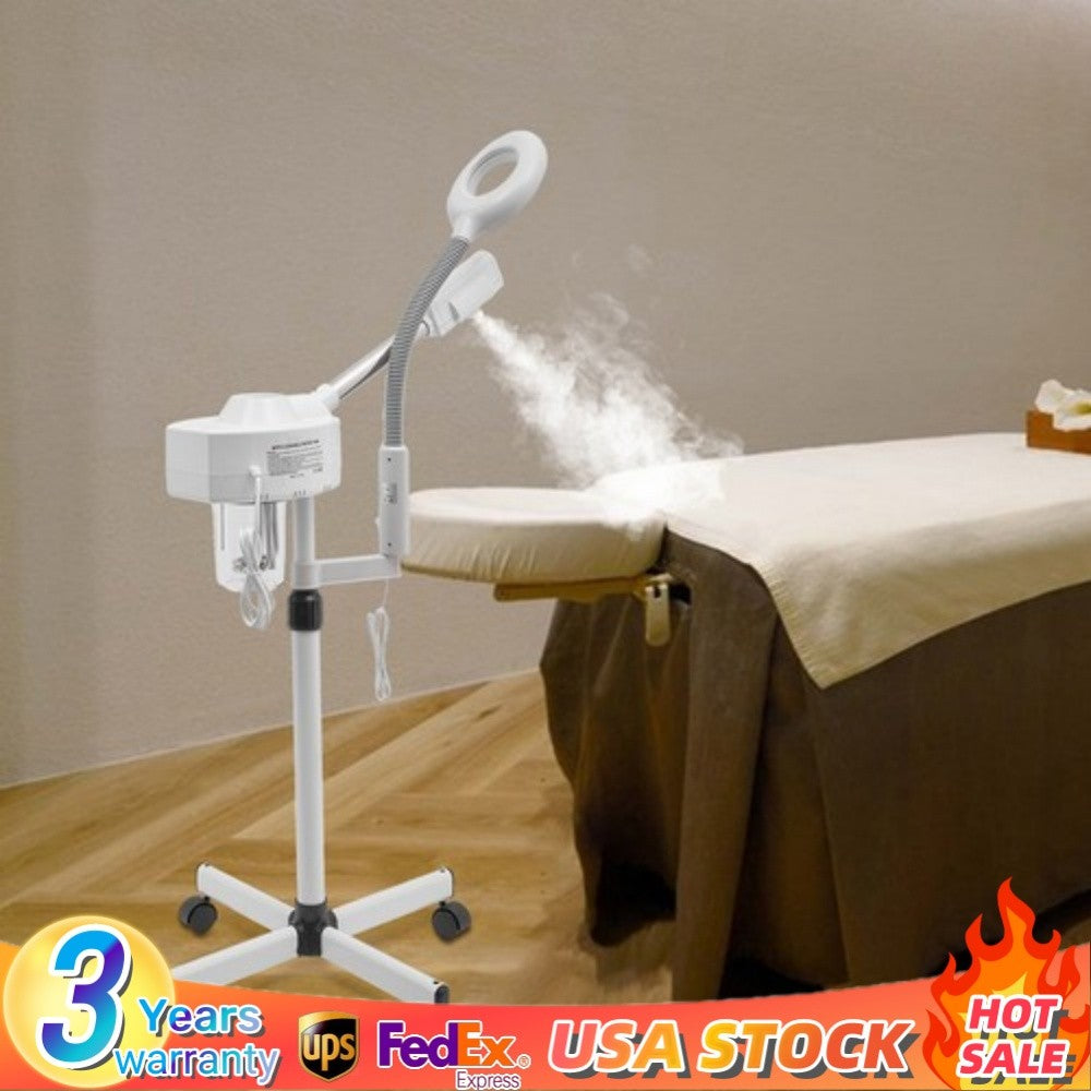 2-in-1 Hot Facial Steamer with 5X LED Magnifying Lamp and Ozone Spa Skin Care