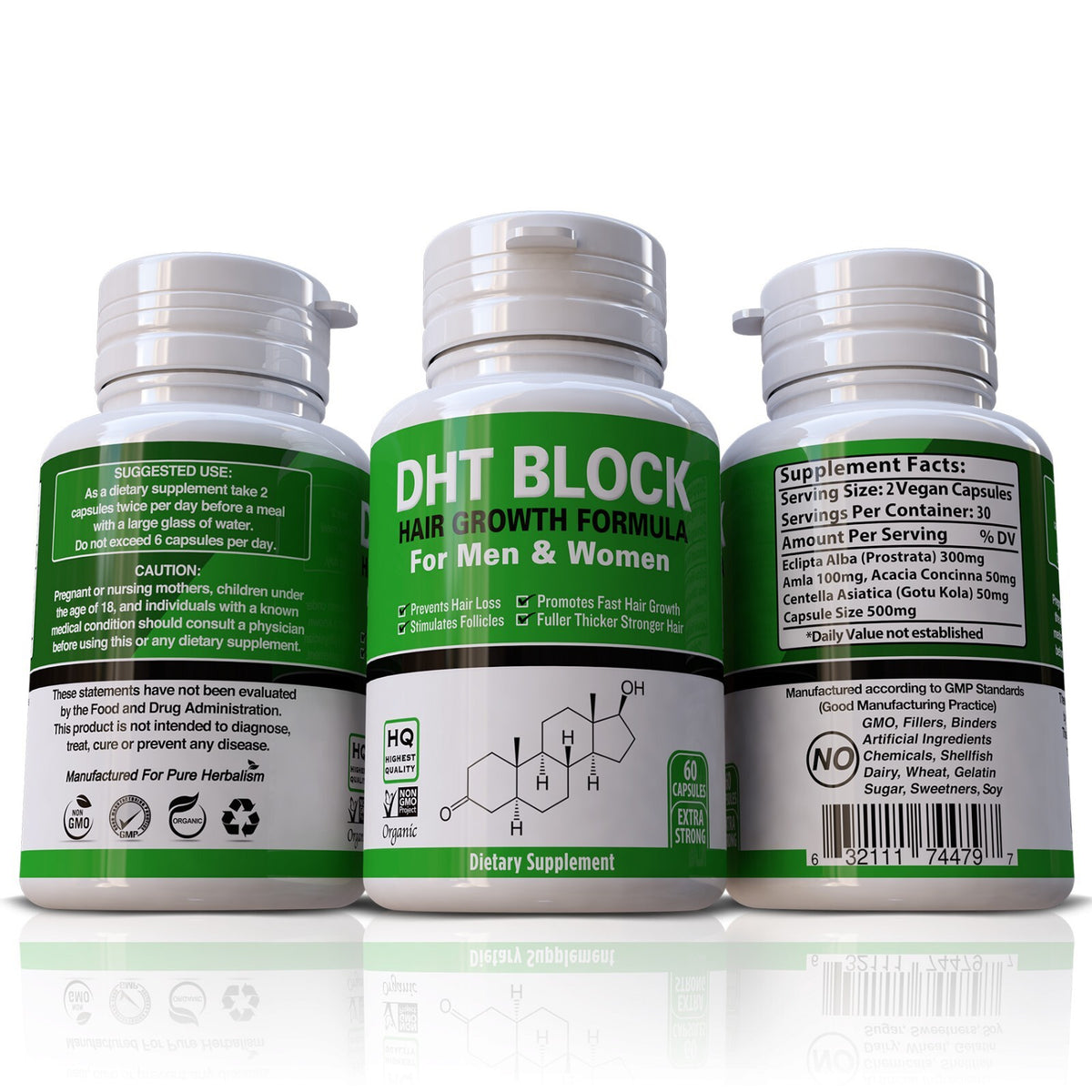 DHT Blocker Hair Growth Supplement 1000mg - 120 Capsules