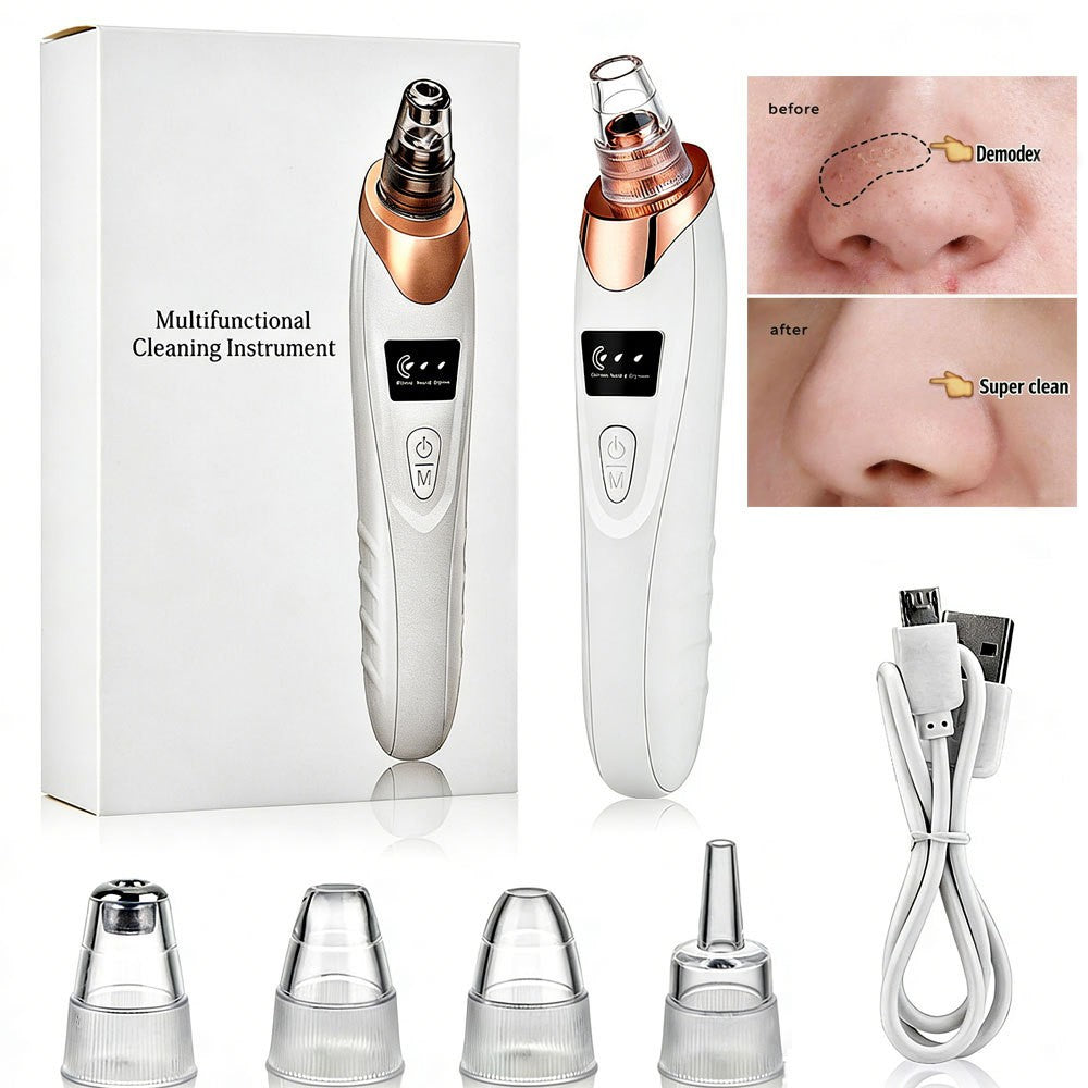 Electric Blackhead Vacuum Remover for Facial Pores - USB Rechargeable, 2 Pack