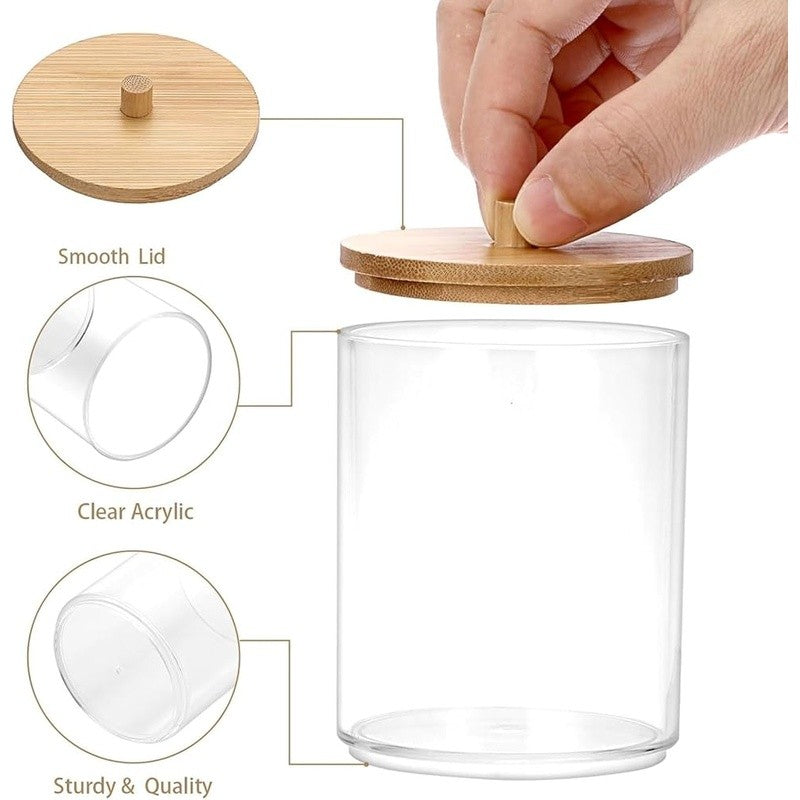 Acrylic Bathroom Storage Jar with Lid - Multiple Sizes & Shapes