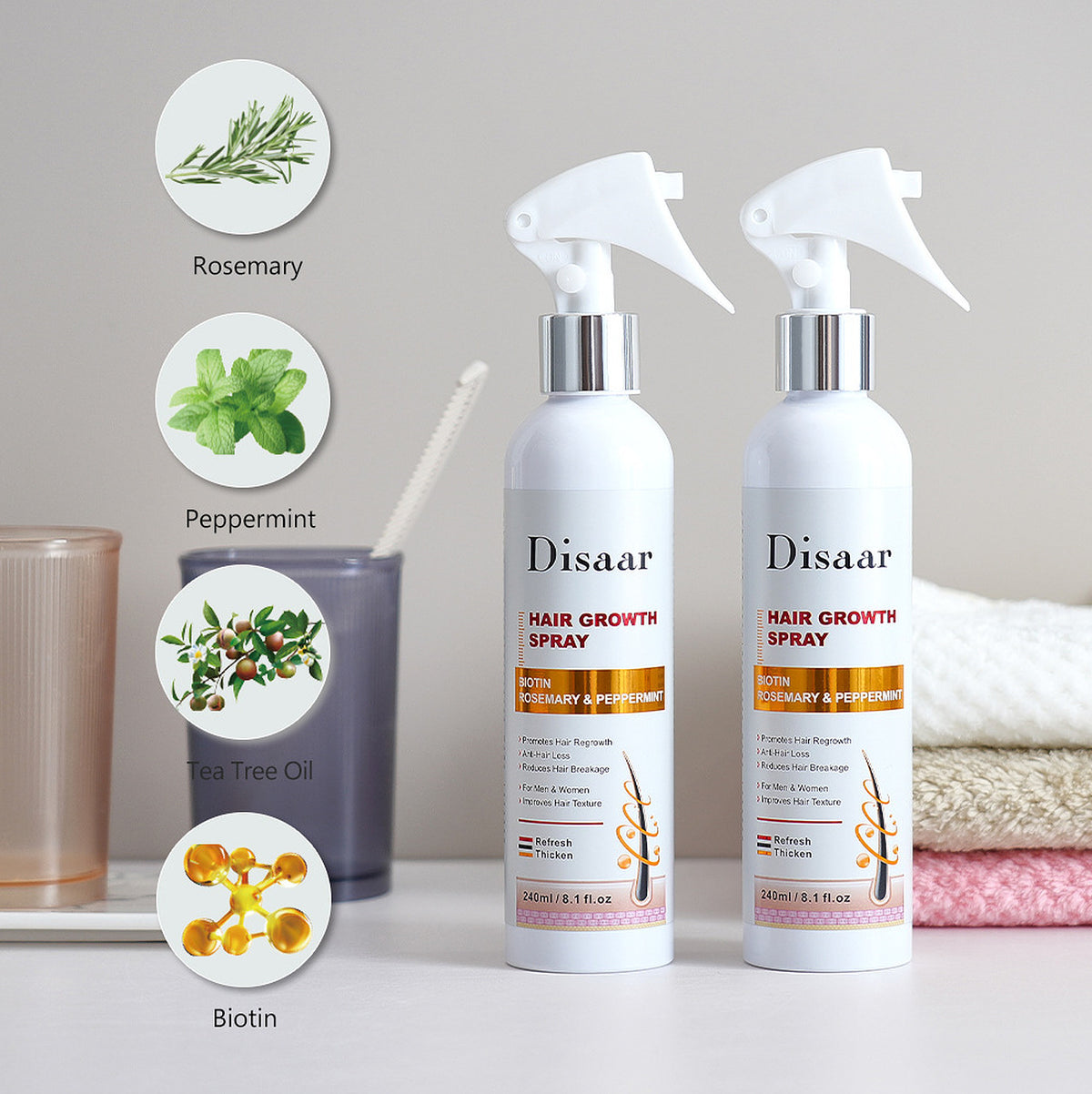 Disaar Beauty Hair Growth Spray Rosemary Castor Argan Anti-Hair Loss