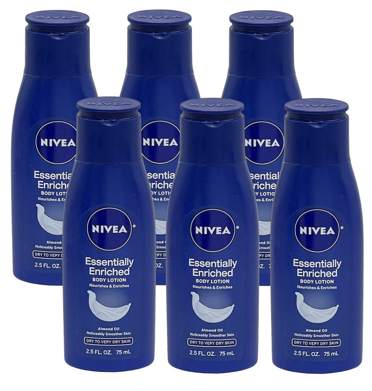 6 Pack Body Lotion Travel Size 2.5 oz - Almond Oil & Sea Minerals