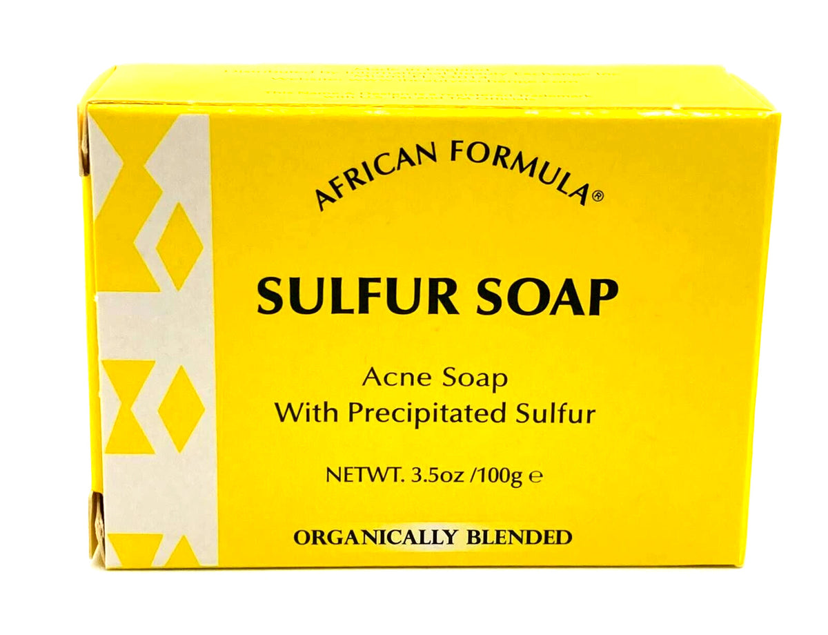 African Formula Sulfur Soap 3.5 oz Deep Cleansing Acne Bar for Face & Body