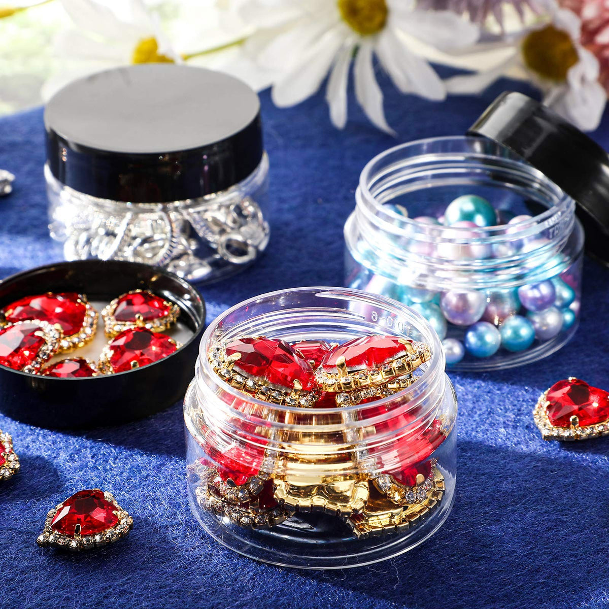 1oz Refillable Clear Plastic Cosmetic Jars with Leakproof Lids – Set of 6