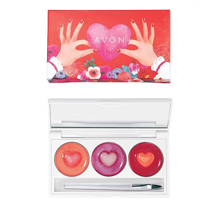 Lip Gloss Palette - 3 Shades, Long-Lasting Hydrating Lip Color