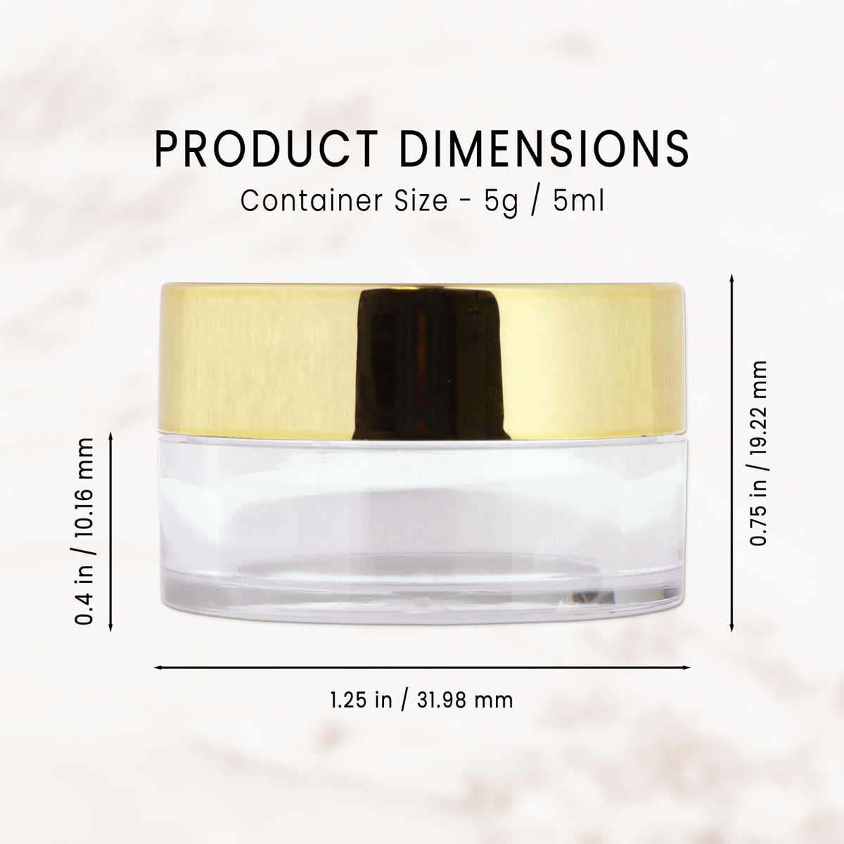 High Quality Acrylic Sample Jars Set - BPA Free, 5g/5ml, 50 Count