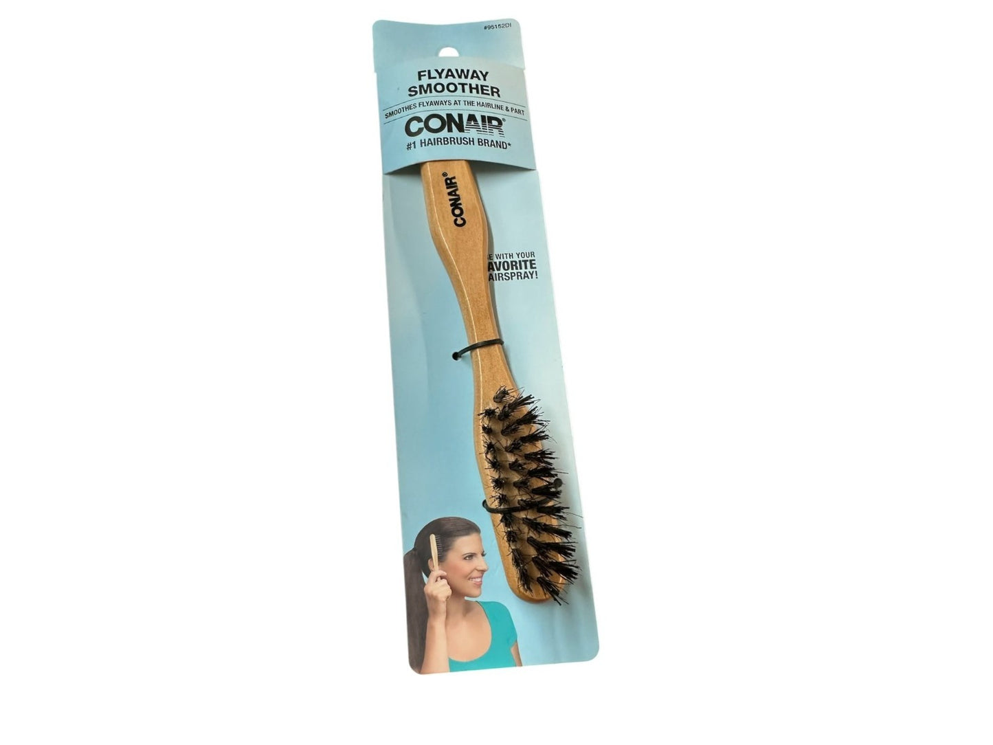 Flyaway Smoother Hair Brush with Wooden Handle - Tames Frizz & Flyaways