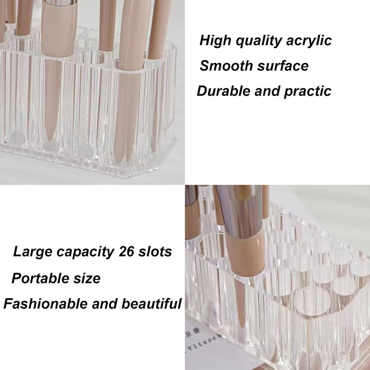 Clear Acrylic Lipstick & Makeup Organizer 26 Slots Storage Case