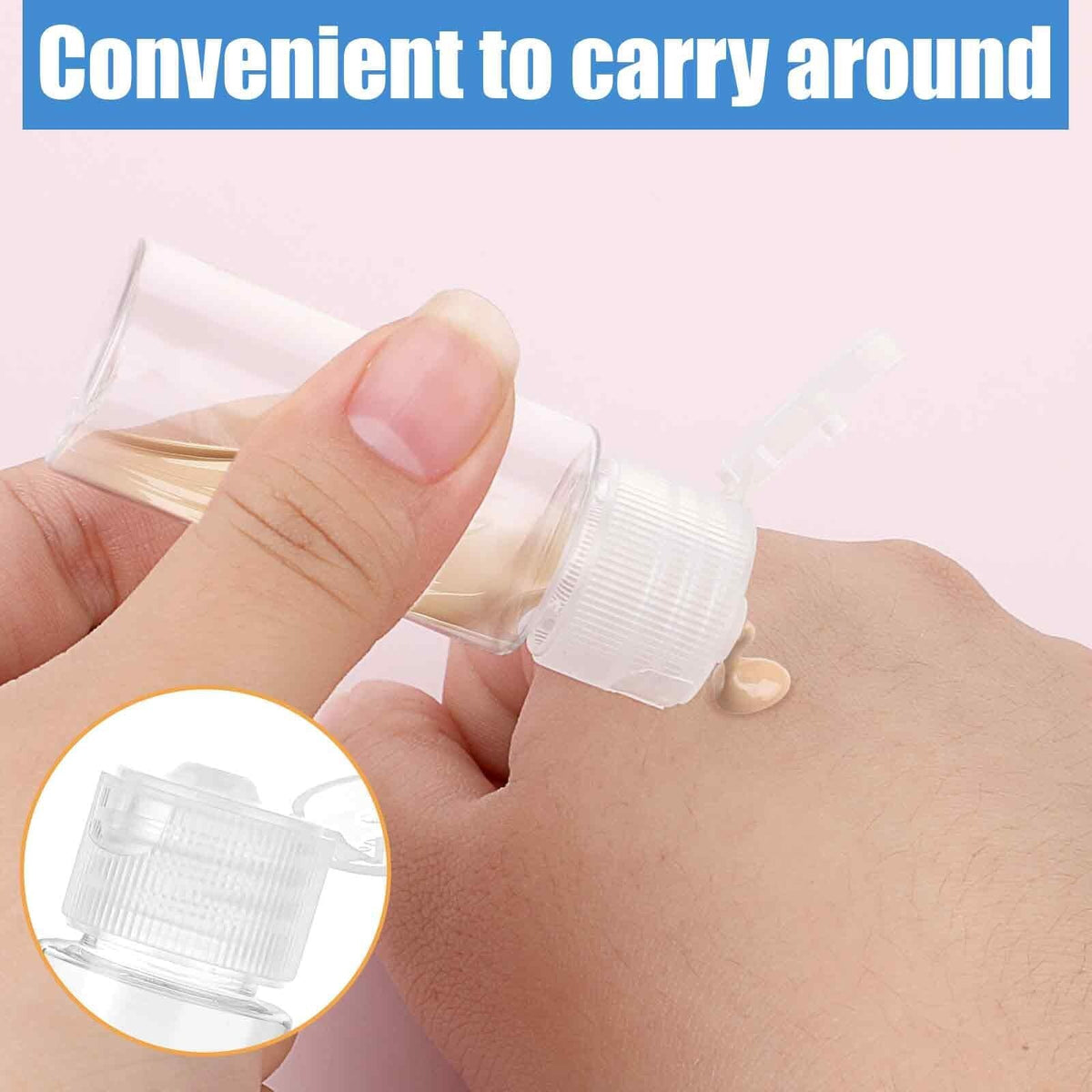 Travel Size Makeup Sample Containers Set - Leak-Proof Liquid Bottles, 12 Pack