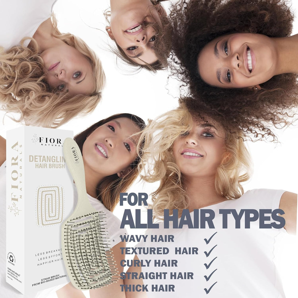 Detangler Paddle Hair Brush for Thick & Wet Hair - Vented Design