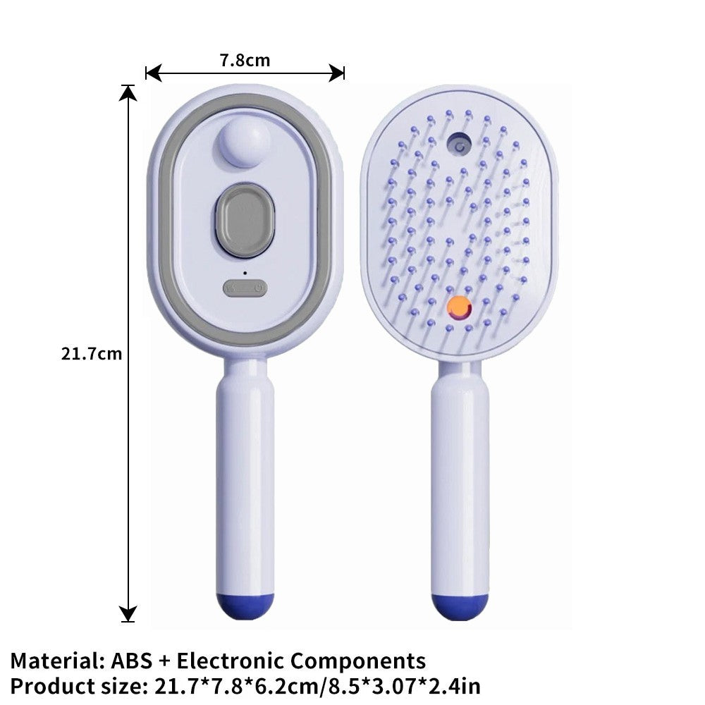 3-in-1 Electric Hair Spray Comb with Massage & Nano Mist - Purple
