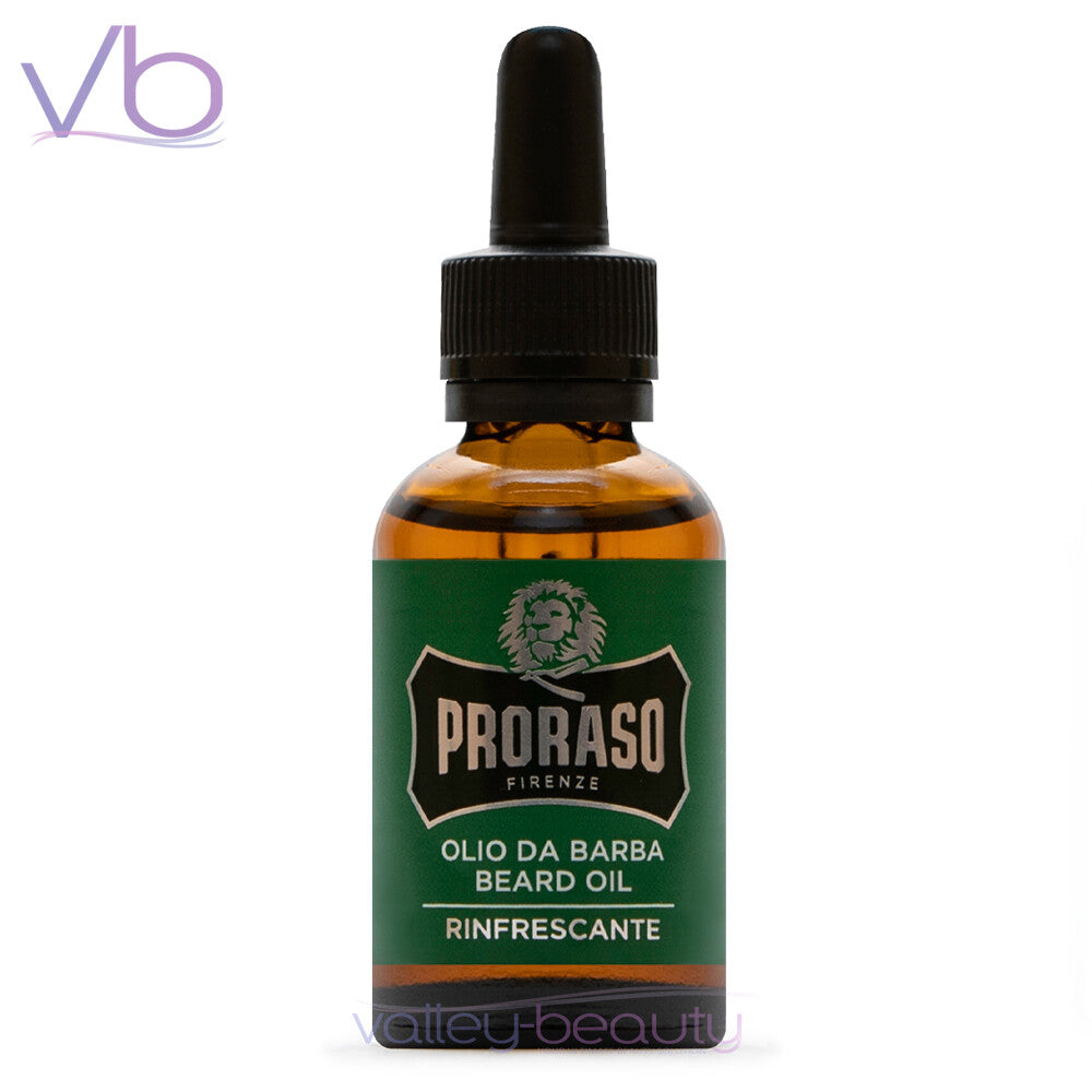 Proraso Single Blade Beard Oil - Green Refresh Nourishing Oil for Facial Hair