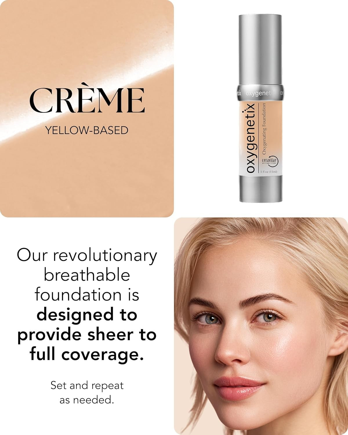 Breathable Oxygenating Foundation for Sensitive Skin SPF 25 15ml