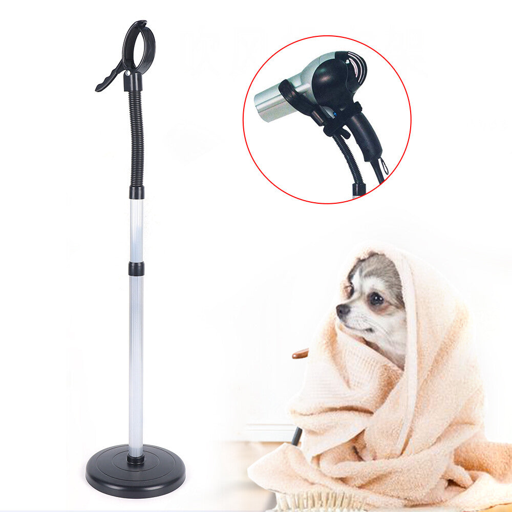 Retractable Hair Dryer Stand Holder with 360° Rotation - Hands-Free Mount