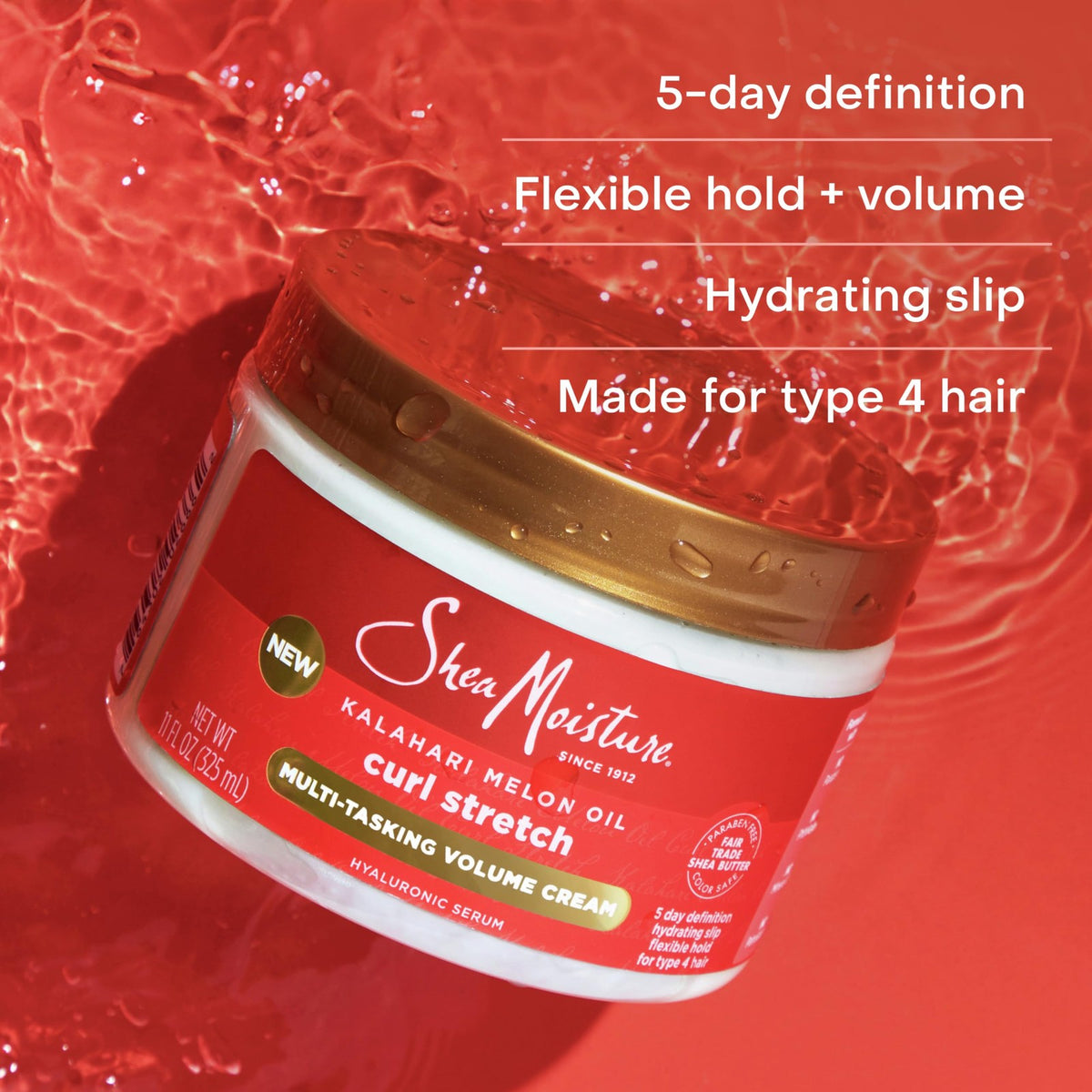 Curl Stretch Volume Cream for Type 4 Hair 11oz - Hydrating & Long-Lasting Definition