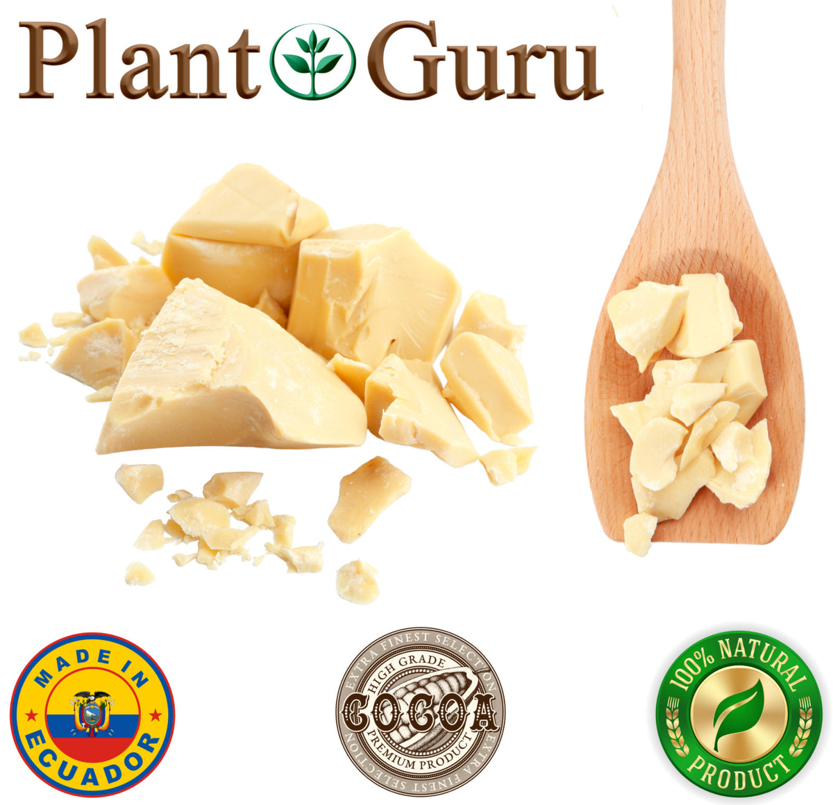 Raw Cocoa Butter 8 oz. FOOD GRADE 100% Pure Natural Unrefined Organic