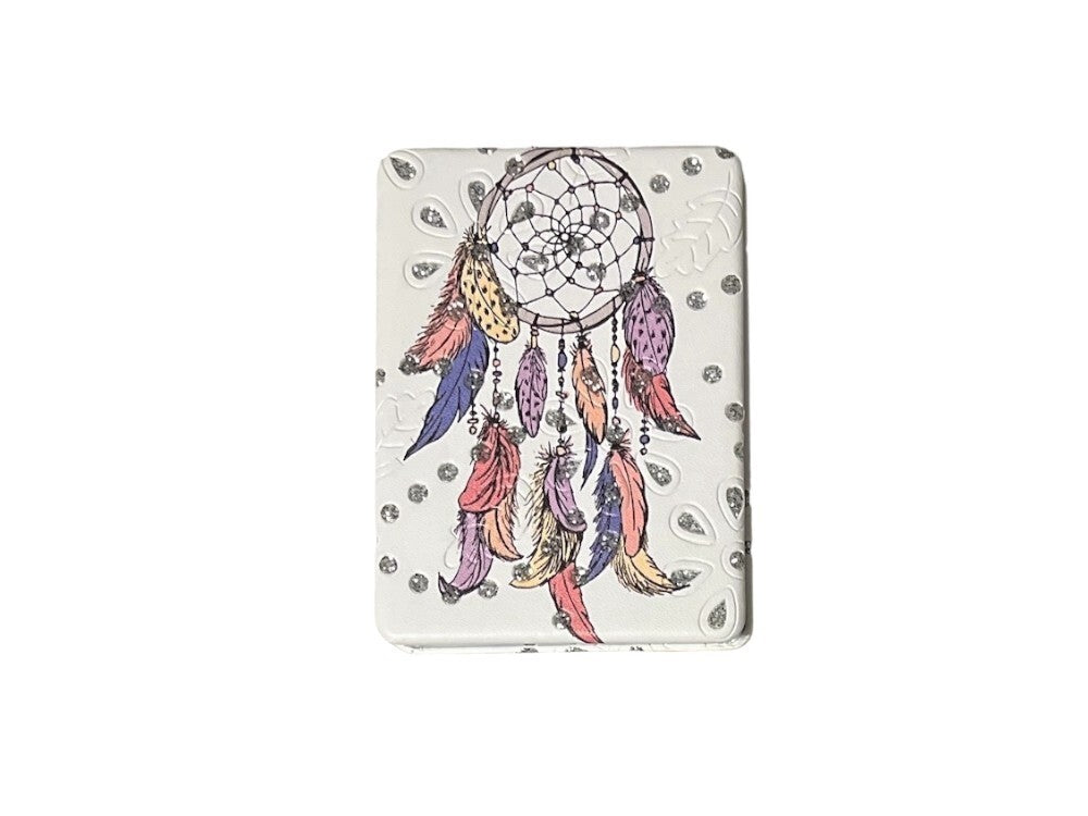 Double Compact Mirror with Crystal Stones - Makeup & Travel Accessory