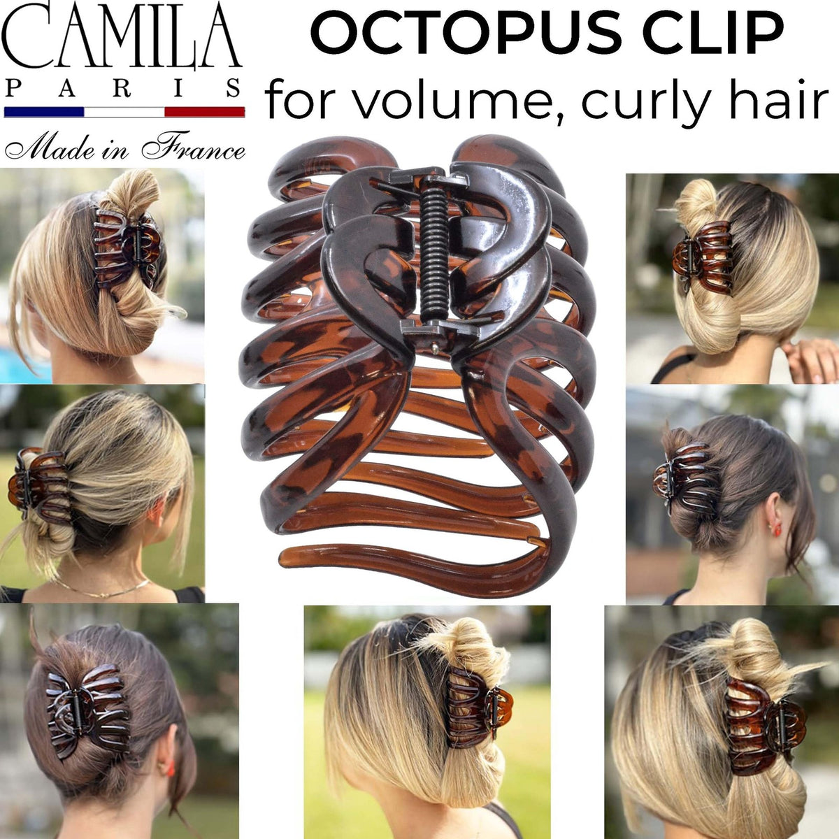 Camila Paris AD718 Octopus Hair Clips 1 Count (Pack of 1), Tortoise