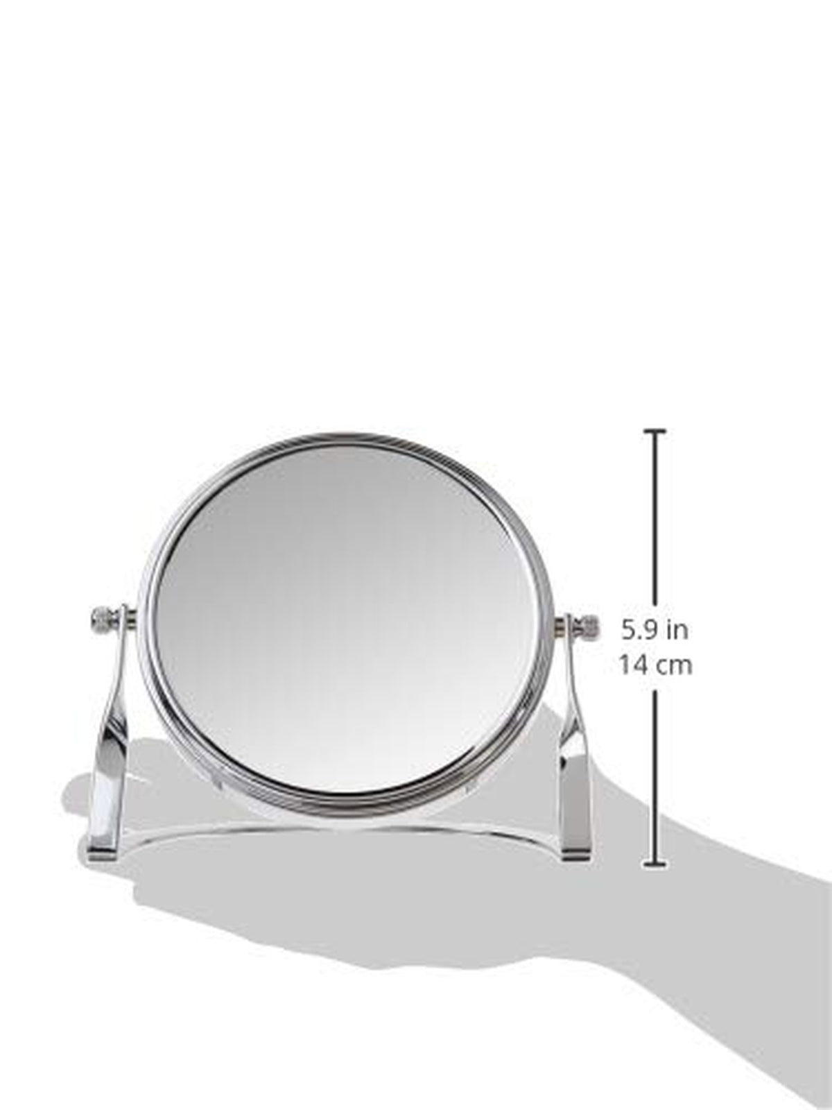 Magnification Makeup Mirror with Chrome Finish - Double-Sided 5x & 1x