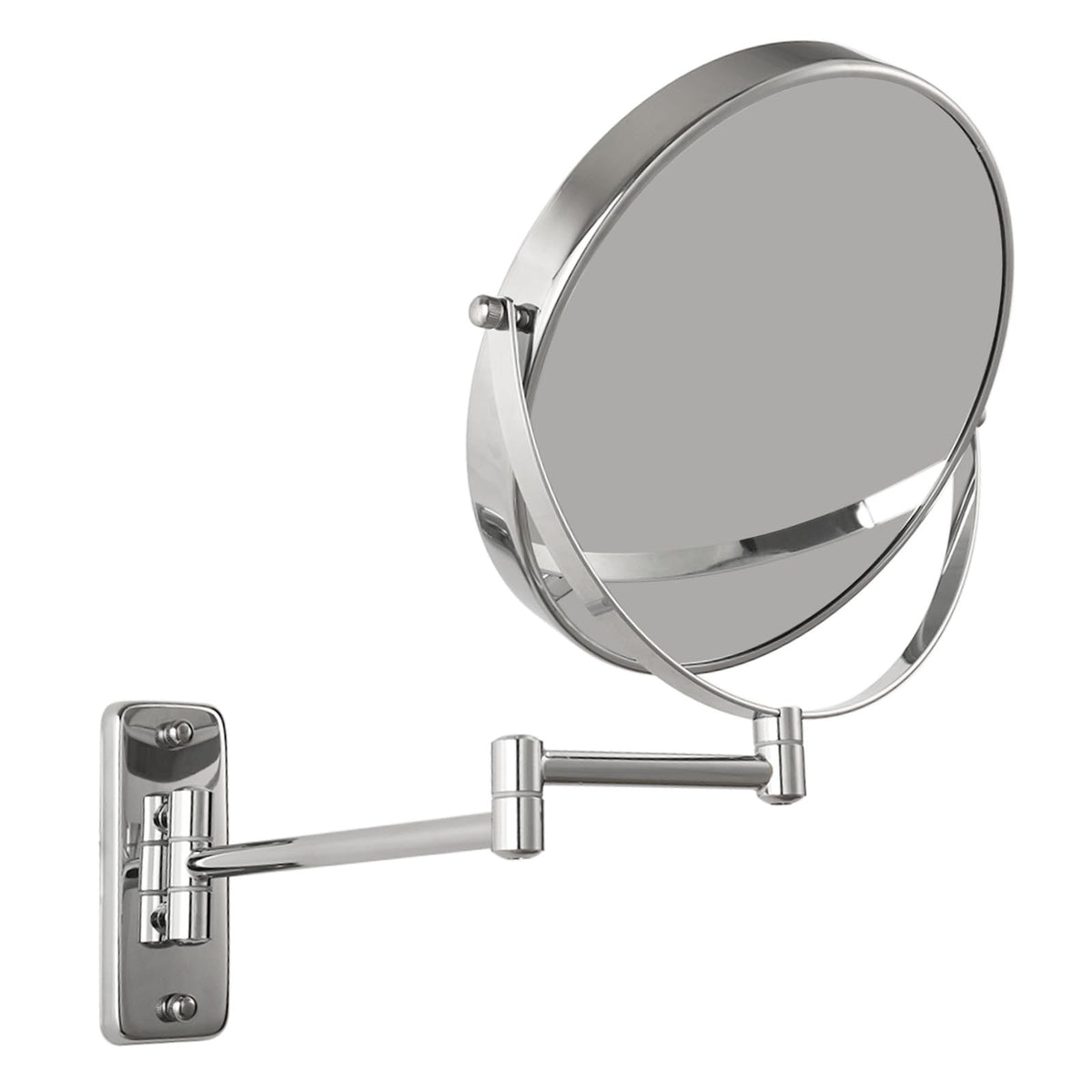 8-Inch Wall Mounted Makeup Mirror with 1X/10X Double Sided Magnification - Chrome