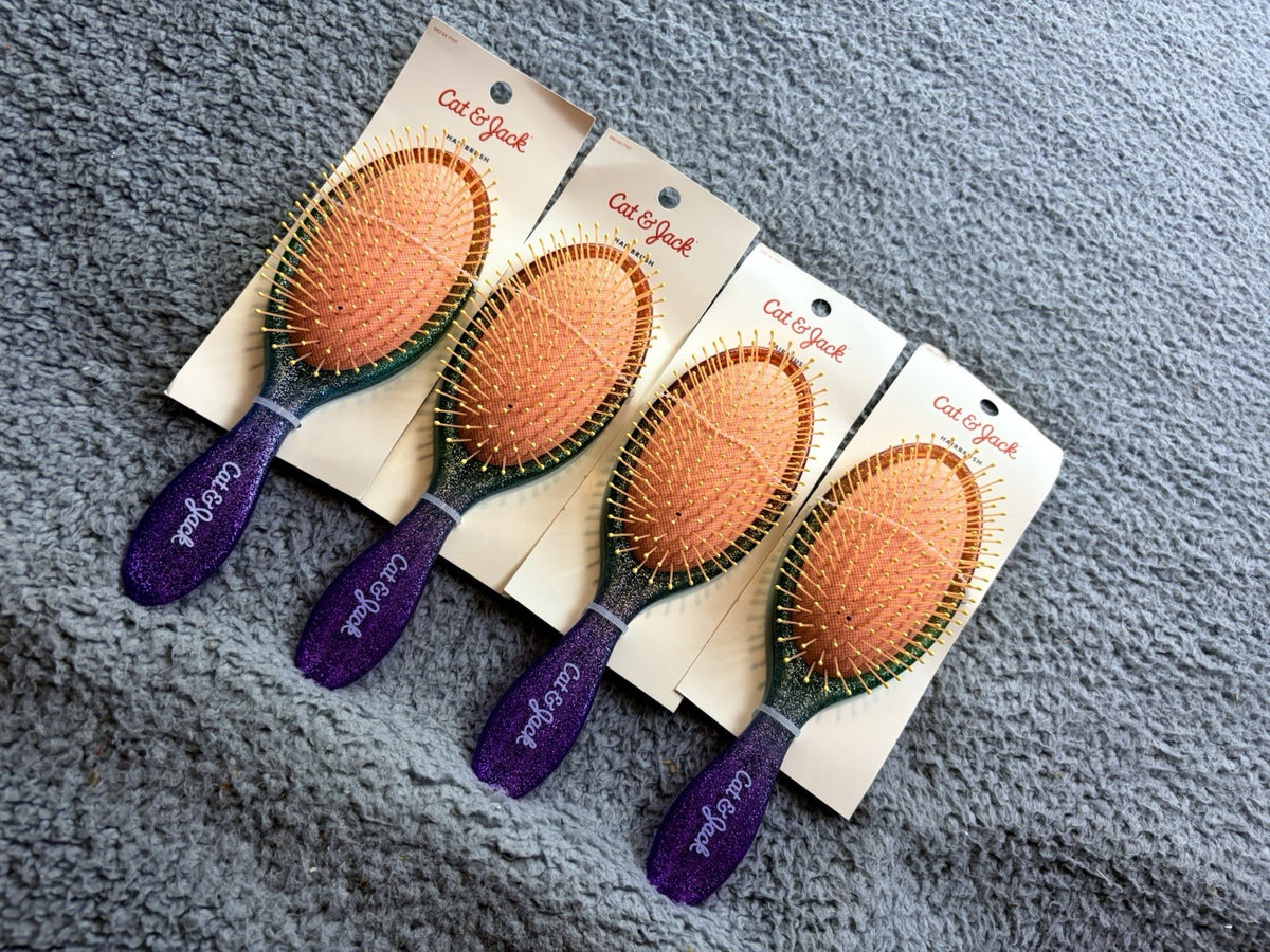 Girls Glitter Detangling Hair Brush Set - Pack of 4