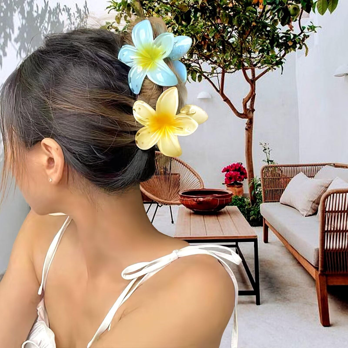 GQLV Large Nonslip Flower Hair Claws - 4PCS 4 Count (Pack of 1),