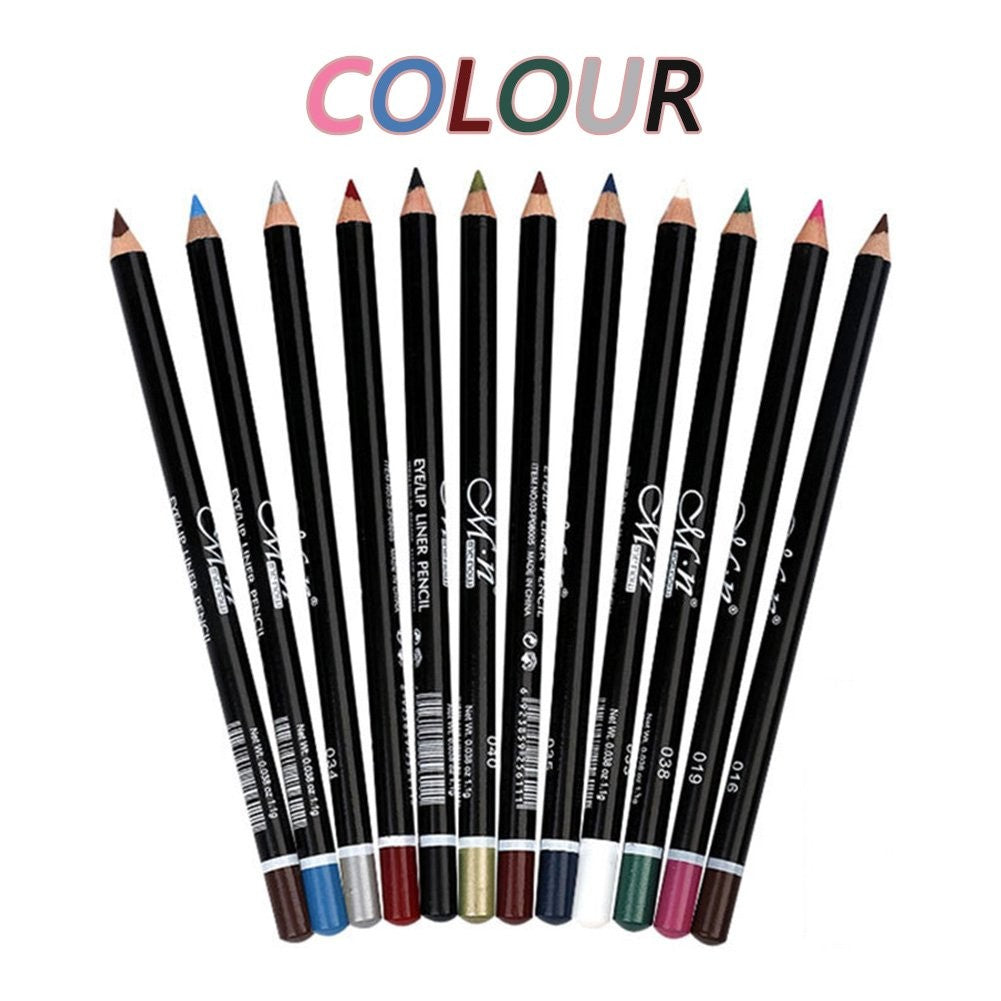 12-Color Waterproof Eyeliner Set - Long-Lasting, Smudge-Proof Makeup