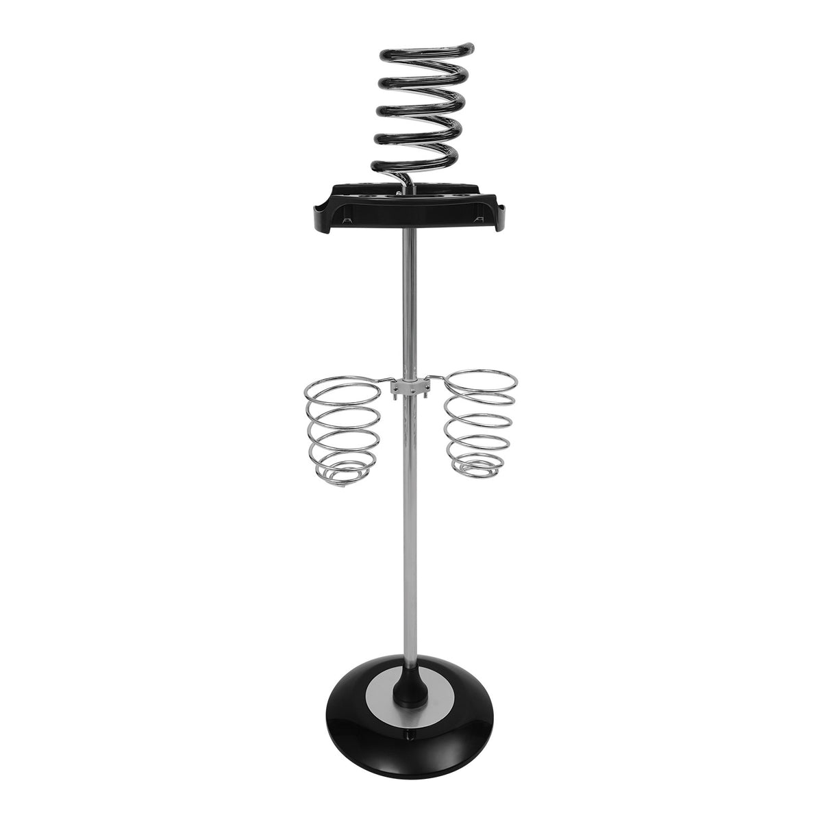 Freestanding Hair Dryer Stand with Tray & Spiral Holders for Salon & Home