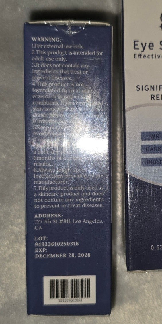 Anti-Aging Eye Serum Set - Reduce Wrinkles Dark Circles Puffiness 3 Pack 0.53 oz