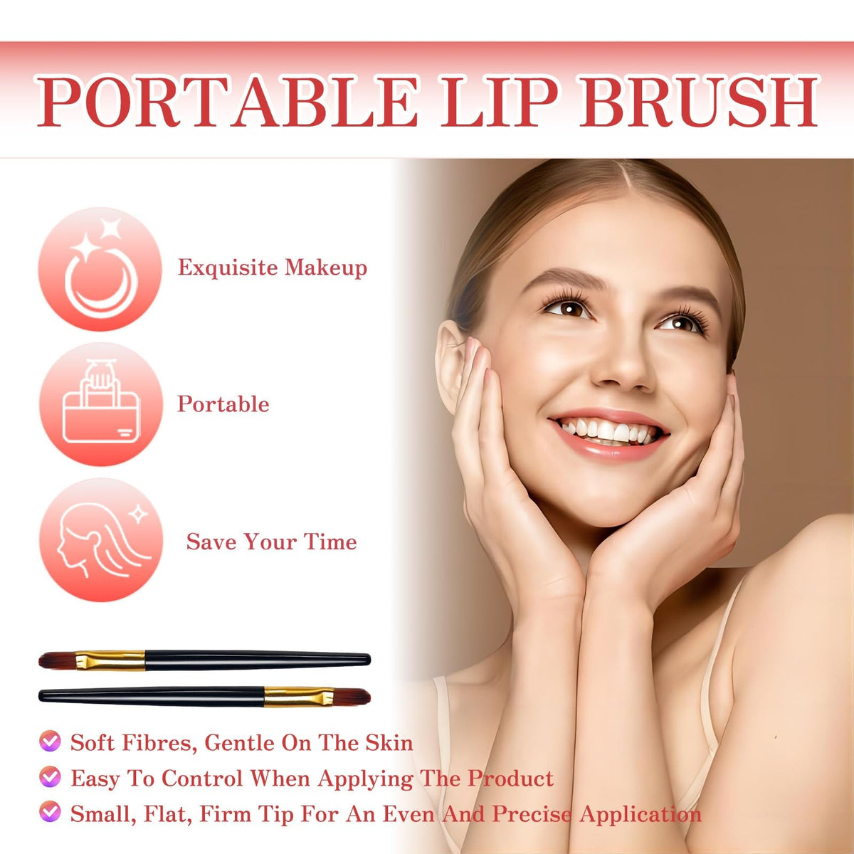 Disposable Lip Makeup Brushes Set - 100 Mini Applicators for Lip Gloss & Concealer