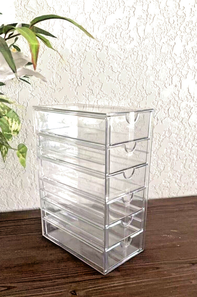 Acrylic Makeup & Jewelry Organizer with 6 Drawers - Clear Storage Box