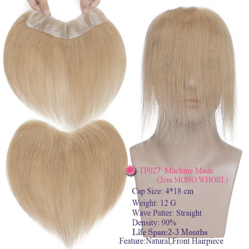 Men's Thin Skin Hair Replacement Toupee Human Hair System with Full PU Base