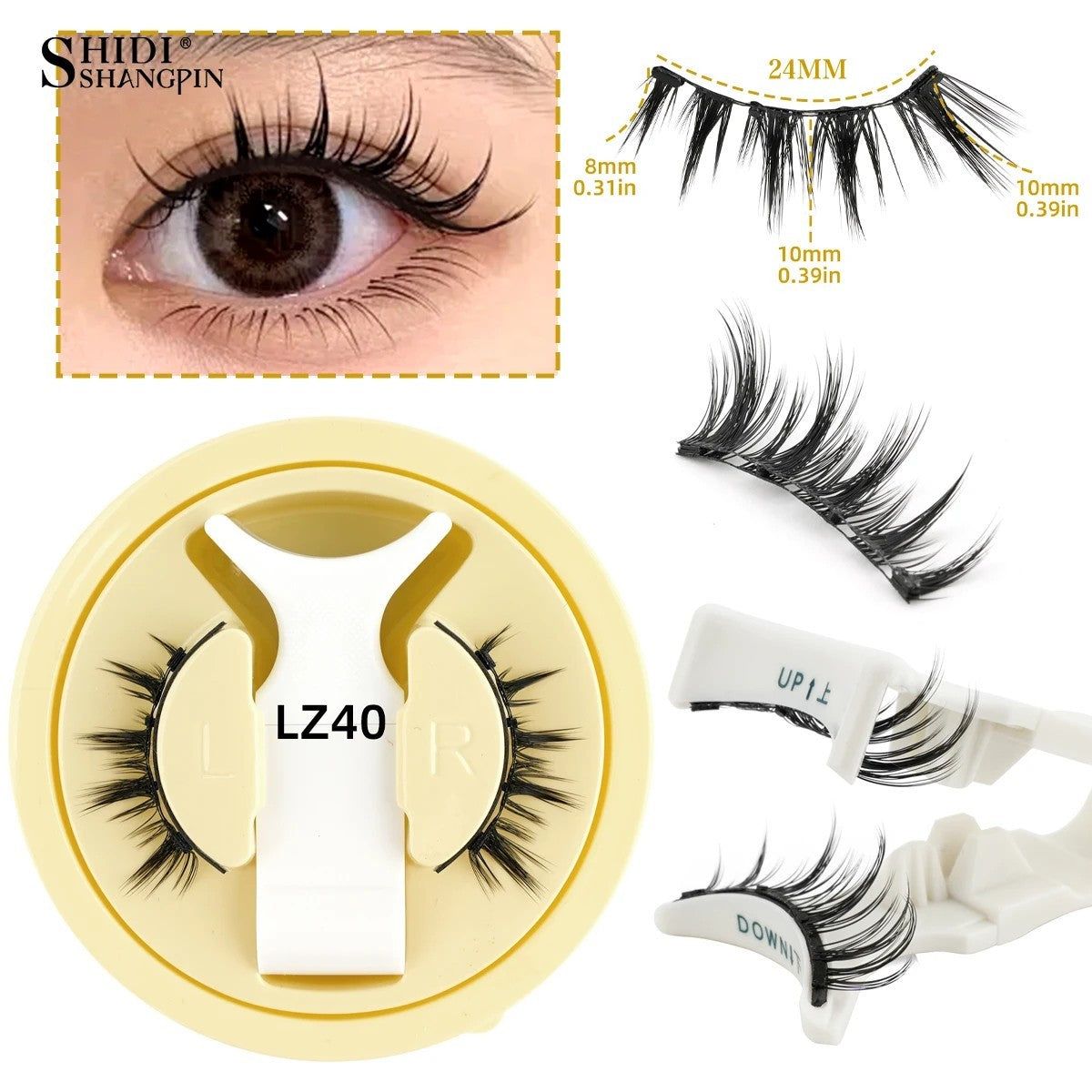 Magnetic False Eyelashes with Applicator Set – Reusable 3D Natural Look