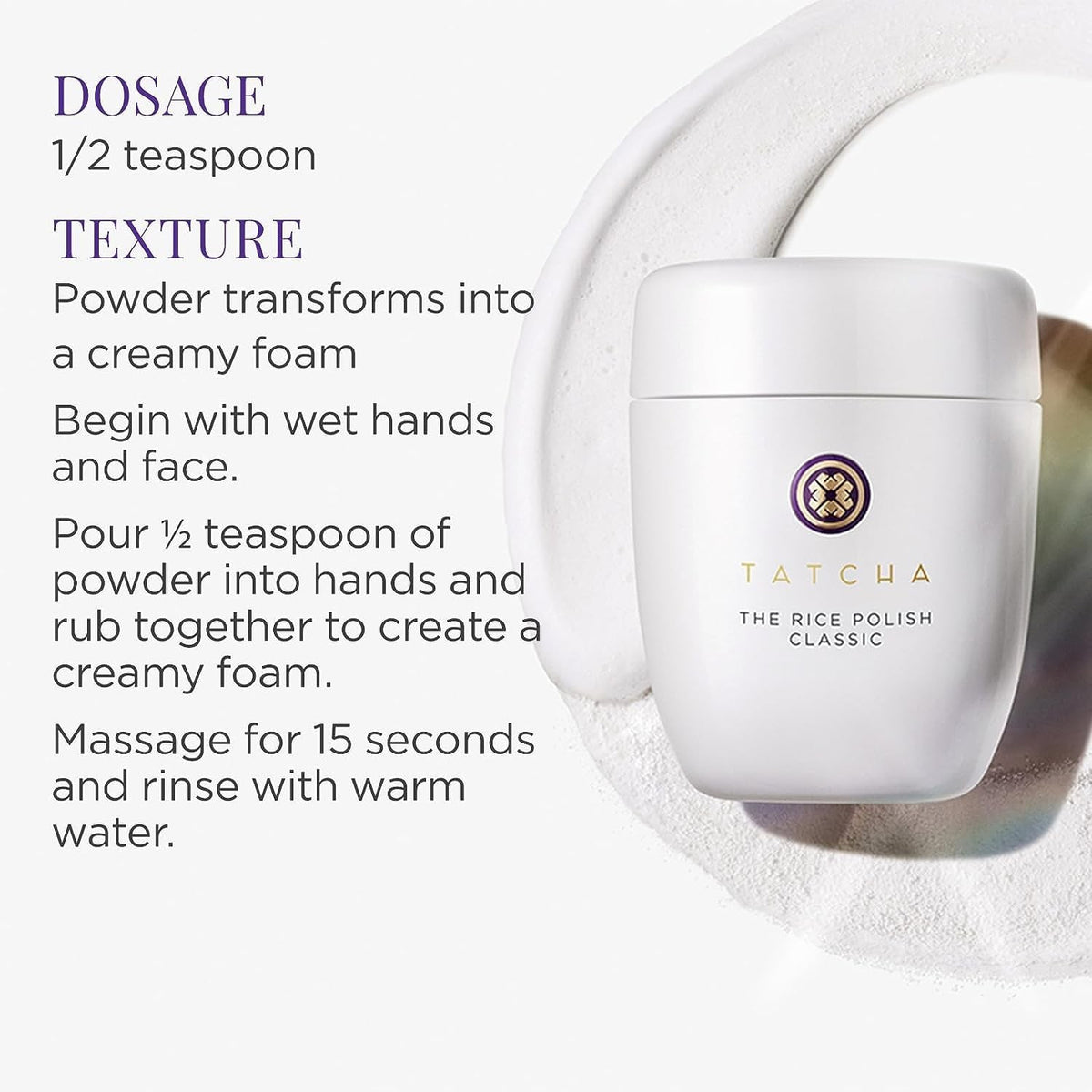 Tatcha The Rice Polish Classic Non-Abrasive Exfoliator Dry Skin 2.1 oz