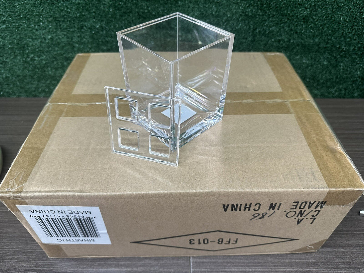 12 Pack Acrylic Cube Toothbrush Holder Organizer - Multipurpose 3x3x4