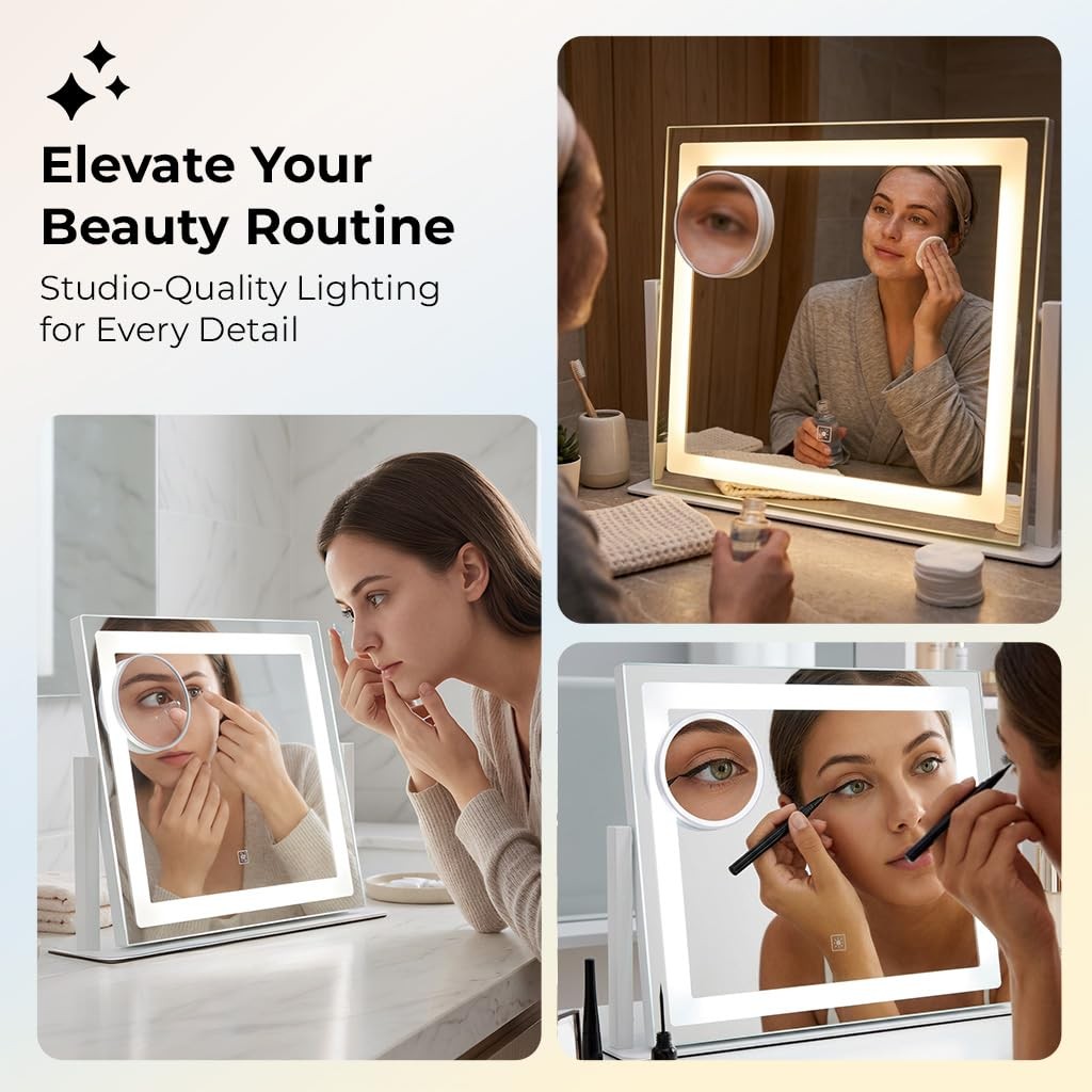 Lighted Makeup Vanity Mirror with Touch Control, 12x16 Inches