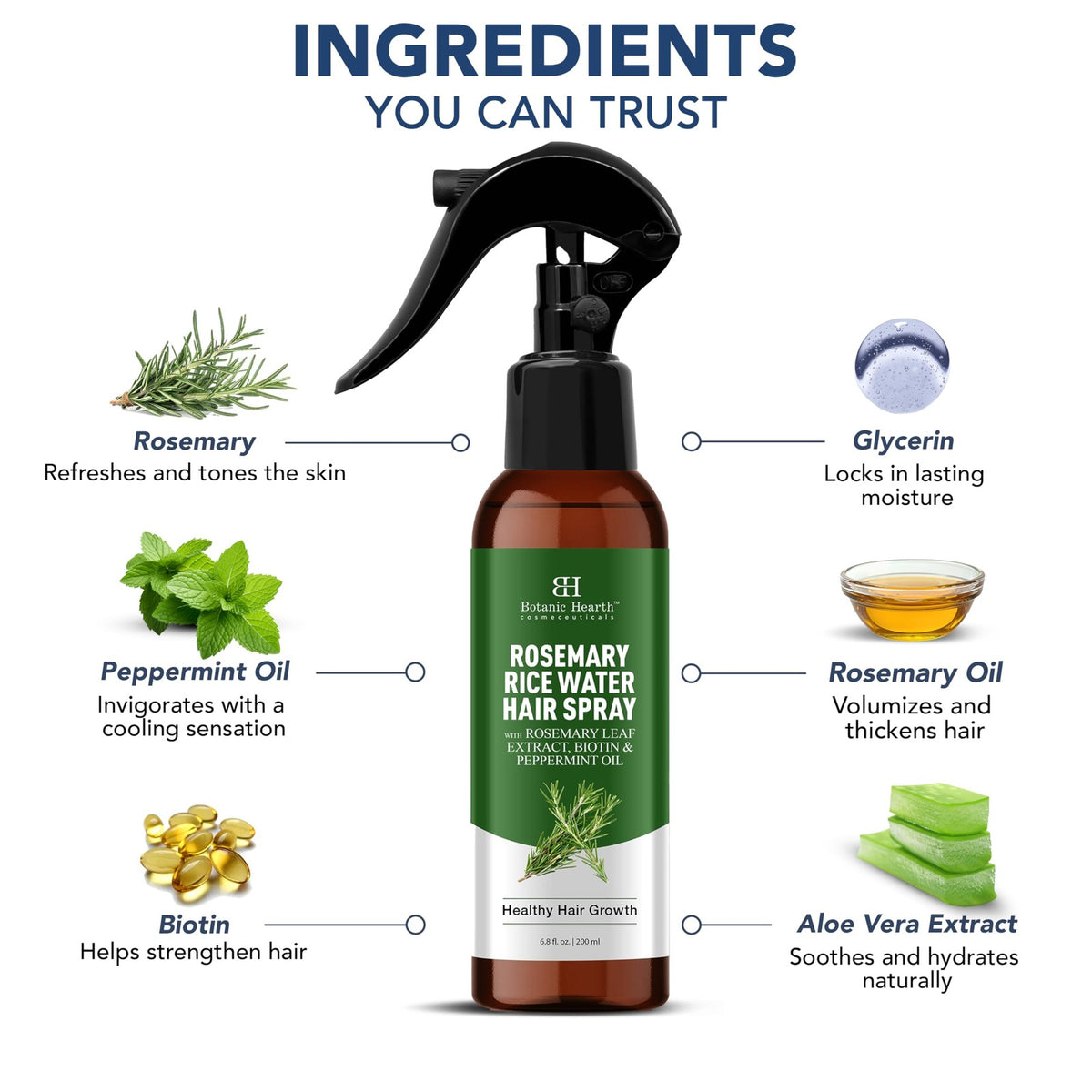 Rosemary & Rice Water Hair Growth Spray - 6.8 oz