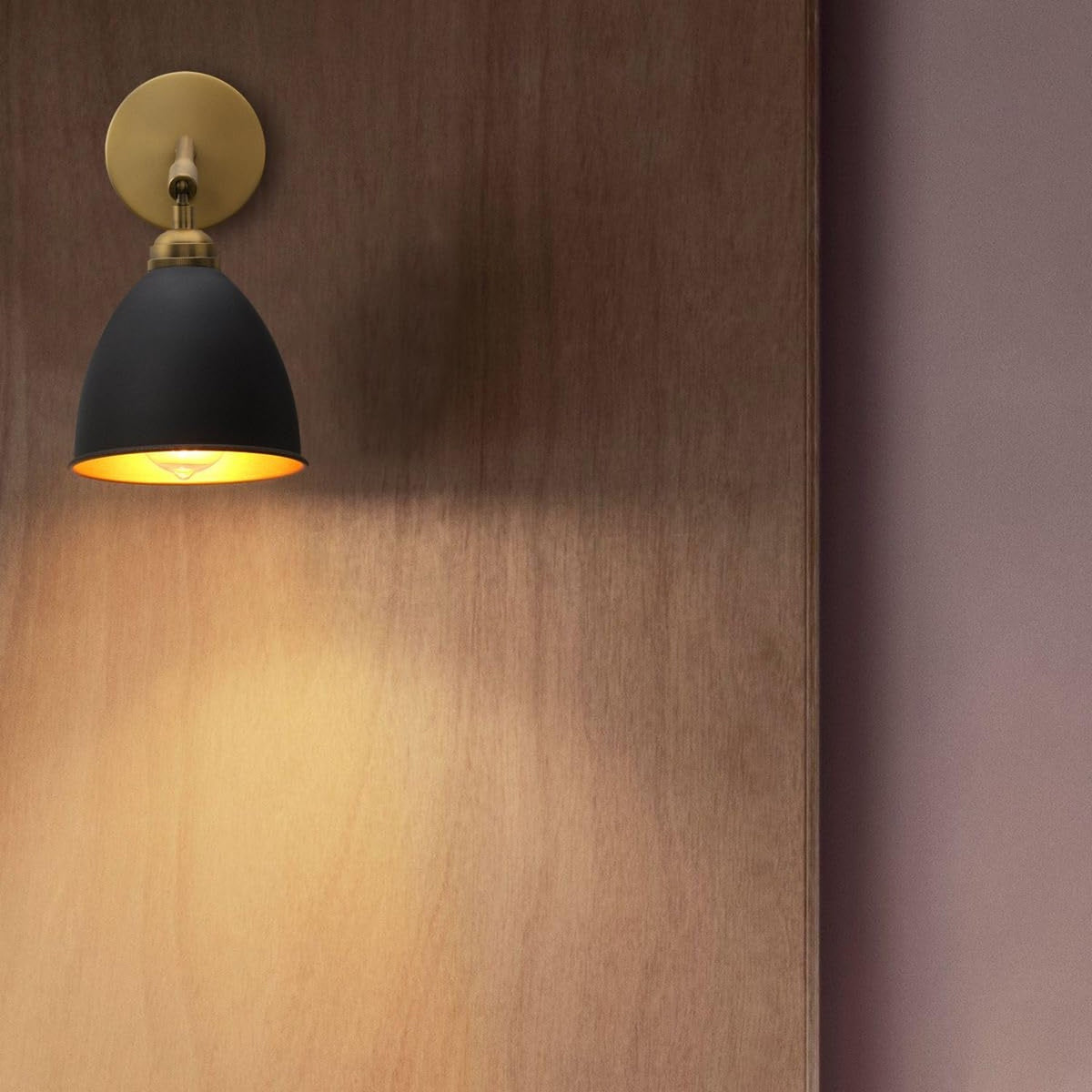 Vintage Wall Sconce Bookcase Light with Dimmable LED, Black Metal Shade