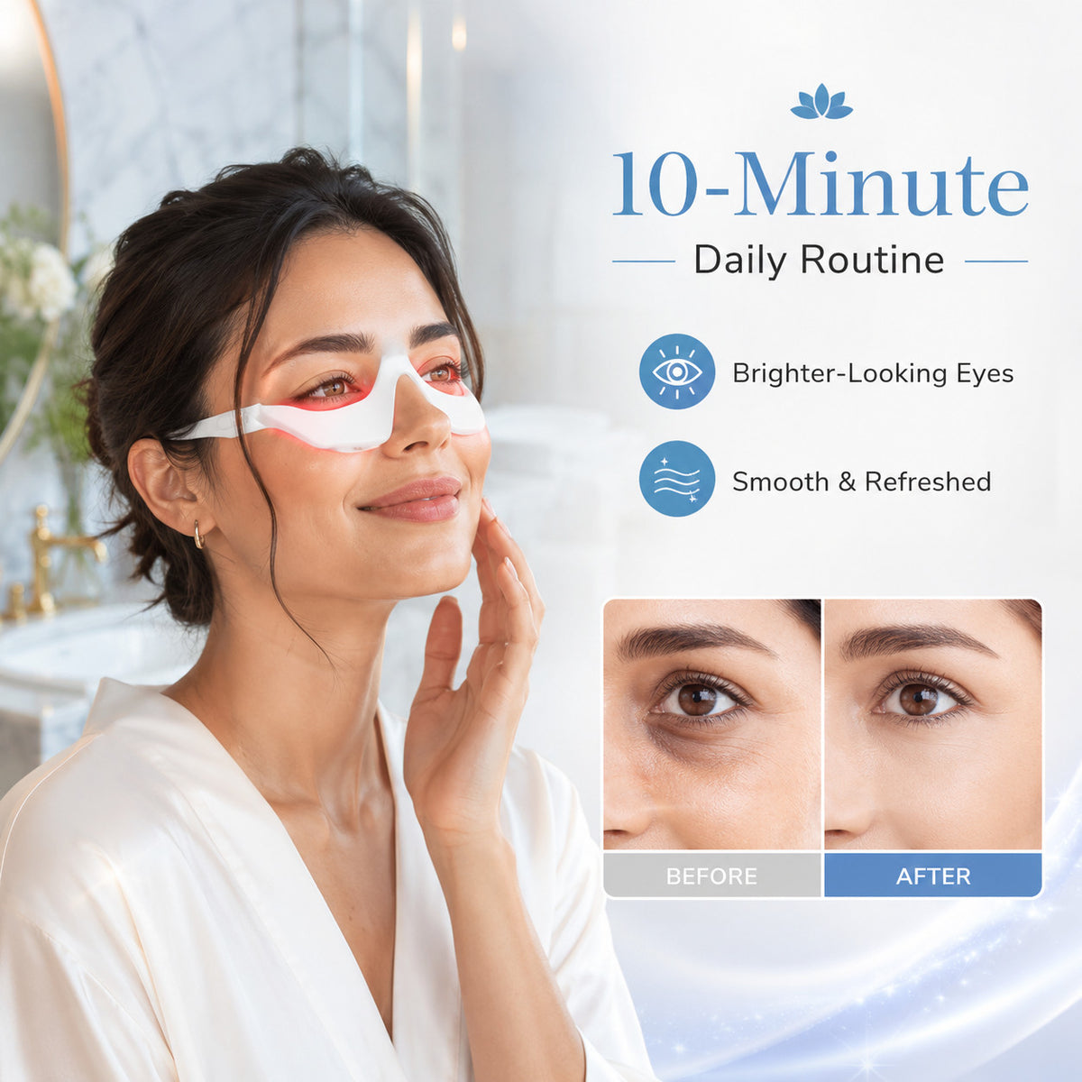 Red Light Therapy Eye Massager Device for Puffiness Bags Relaxation