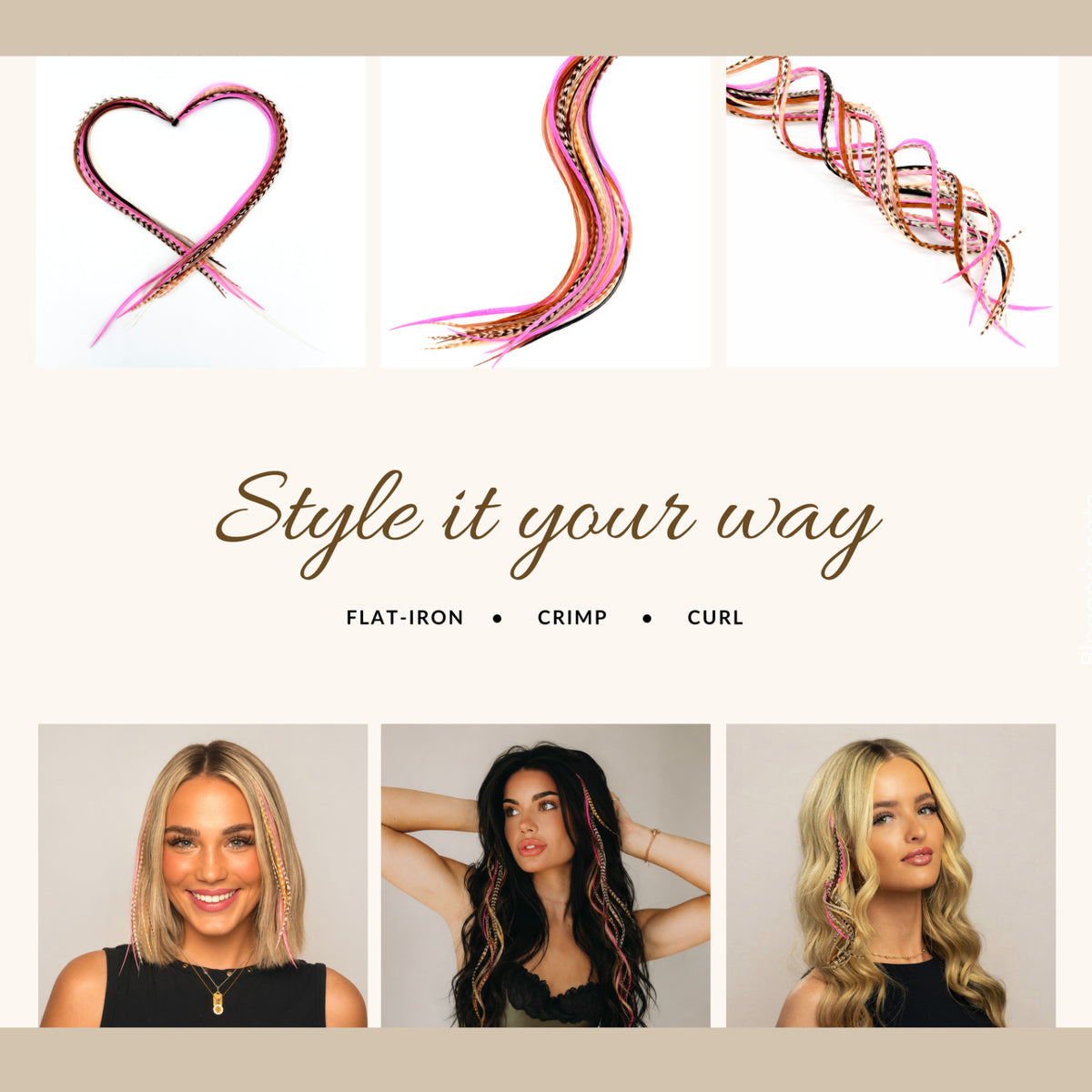 Feather Hair Extensions Kit - 21 Piece Salon Grade Clip-In Extensions in Multiple Colors