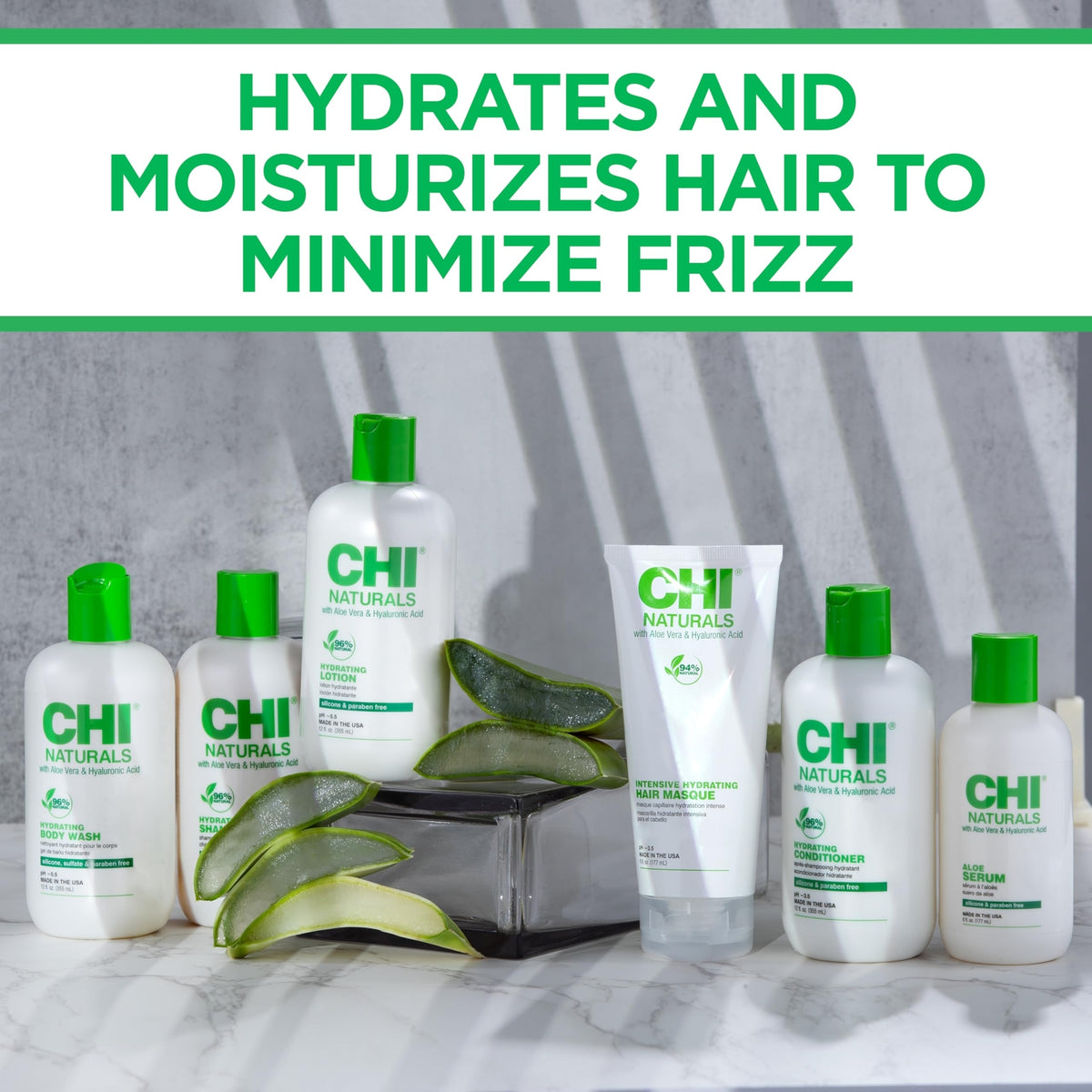 CHI Naturals Aloe Vera Hydrating Conditioner 12 oz - Silicone & Paraben Free