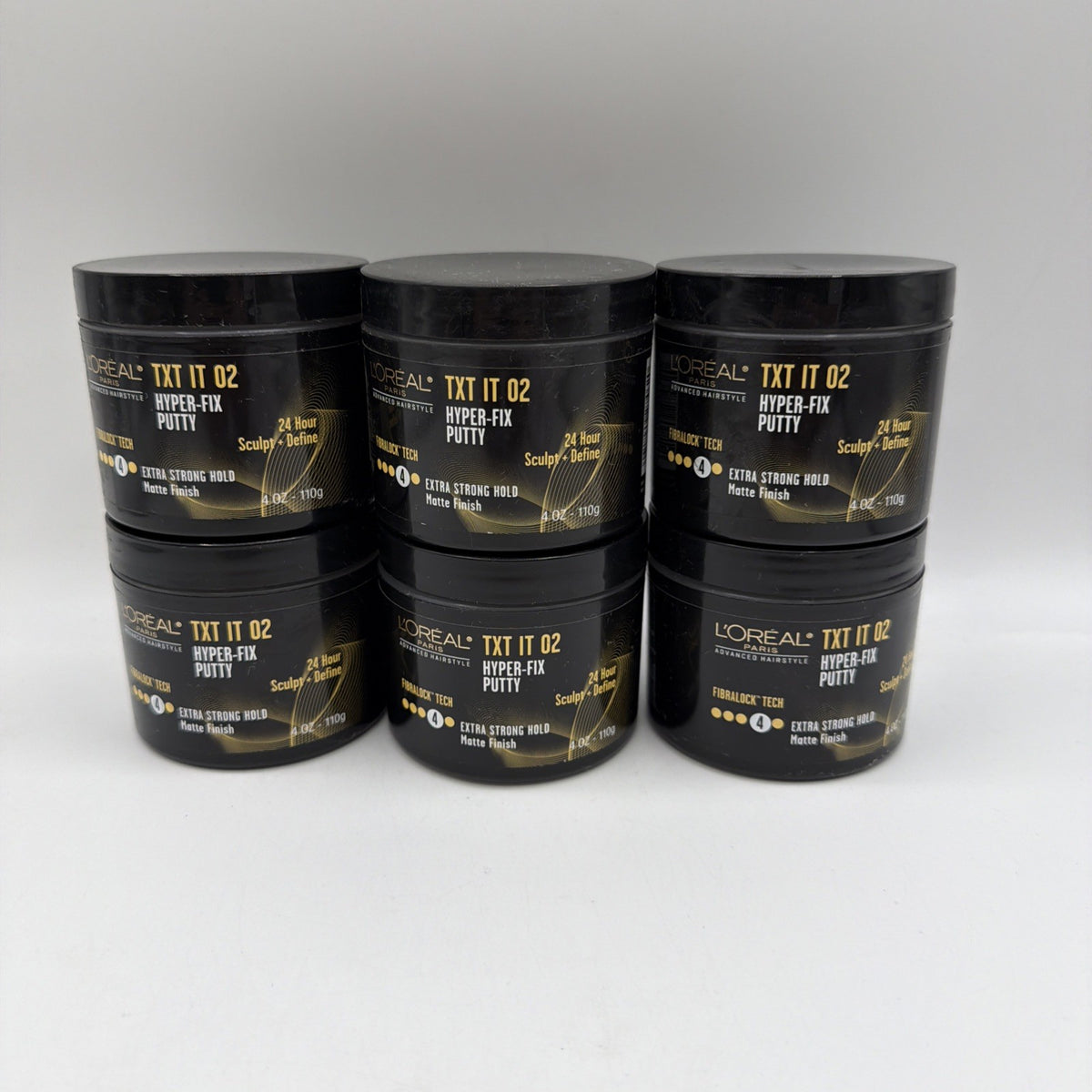 Extra Strong Hold Hair Putty 4 Oz Matte Finish 6 Pack for Styling