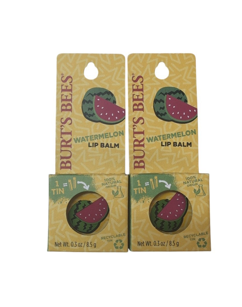 Watermelon Lip Balm Set - 12 Tin Containers, 0.3 Oz Each