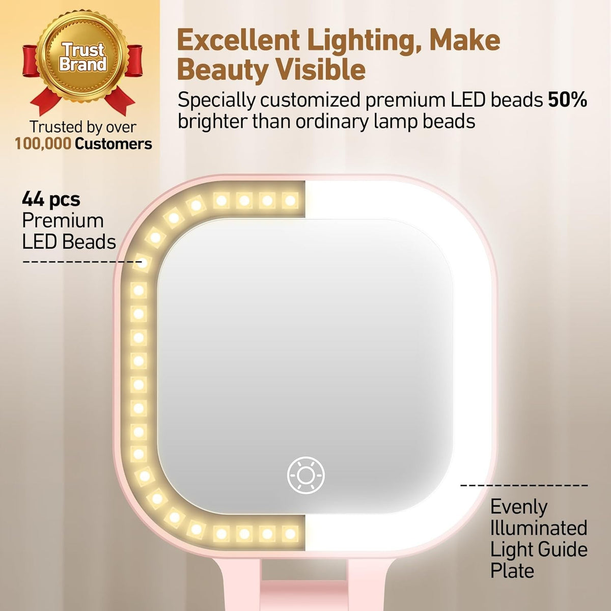 LED Lighted Makeup Mirror 30X Magnification with 3 Light Modes Portable