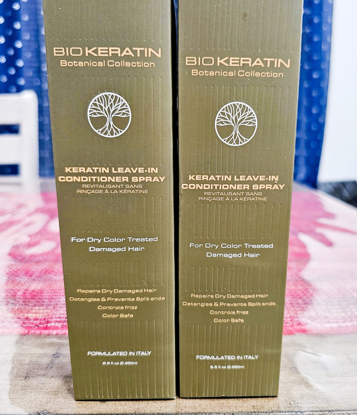 Bio Keratin Leave-In Conditioner Spray for Damaged Colored Hair Set of 2 - 17 oz