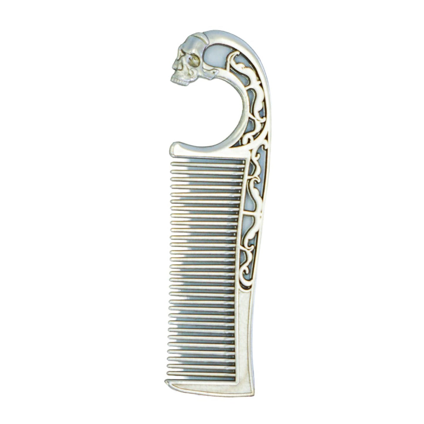 Stainless Steel Mustache Comb Necklace Dual-Sided Grooming Tool for Men