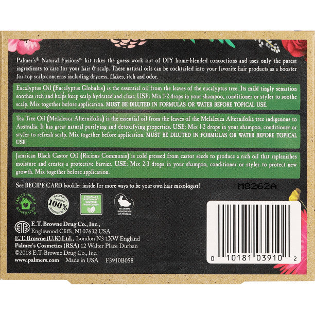 Natural Hair Oil Kit for Scalp Health - Eucalyptus, Tea Tree & Jamaican Black Castor Oils