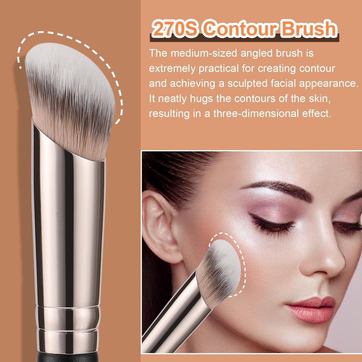 Angled Makeup Brush for Under Eye Concealing & Contouring - Cruelty-Free