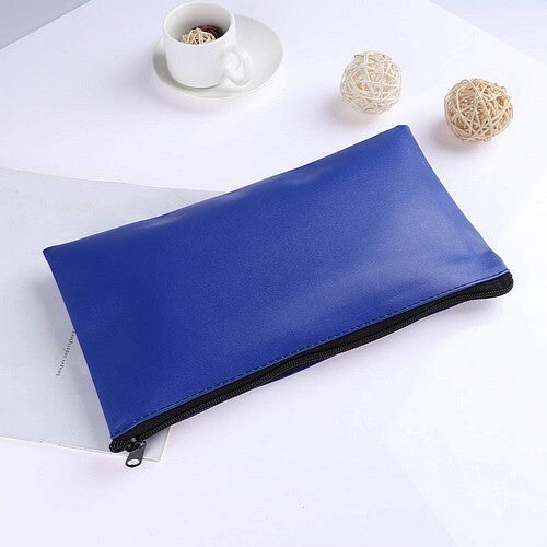 10 Pack Blue Bank Deposit Bags 11x6 Inch Water-Resistant Cash & Receipt Pouches